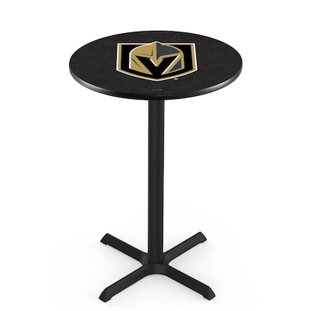 Holland Bar Stool Co 42" Blk Wrinkle Vegas Golden Knights Pub Table L211B4236LVGdKn
