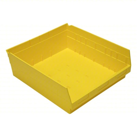 Quantum Storage Systems Economy nesting shelf bin, Plastic, Yellow, 6 in H, 16 1/2 in W, 17 7/8 in L QSB222YL