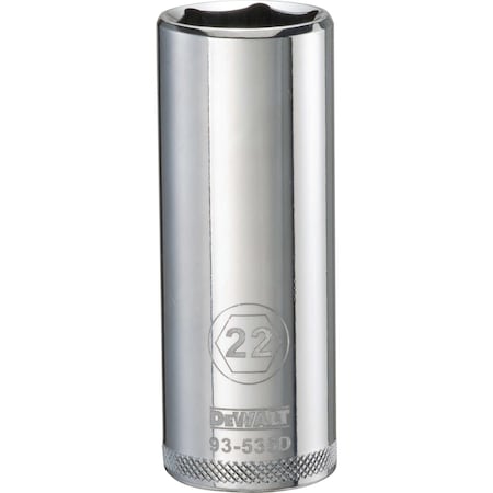 Dewalt Deep Socket, 1/2 Drive, 22 mm, 6 Pt DWMT93536OSP