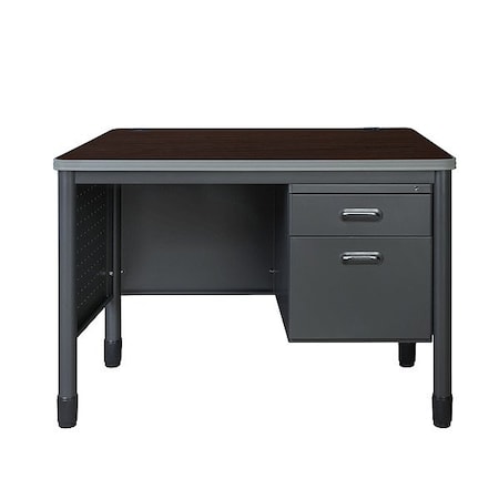 Regency Single Pedestal Desk, Steel Frame, 48 in W 66348SPNW