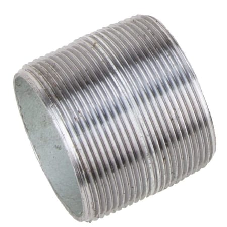 Prosource Close Pipe Nipple, 1/2 in, Male, Steel, SCH 40 Schedule, Galvanized 1/2XCG
