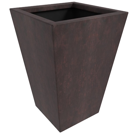 Leisuremod Serene Tapered Square Fiberstone & MgO Clay Planter with Cover, Weatherproof, No Assembly SP21BR