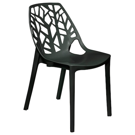 Leisuremod Modern Cornelia Dining Chair, Solid Black C18SBL