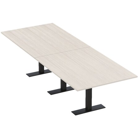 Skutchi Designs 10ft Rectangular Conference Table With Power | Harmony Series | 10 Person Meeting Room Table HAR-REC-48x120-T.BK-K458-NA