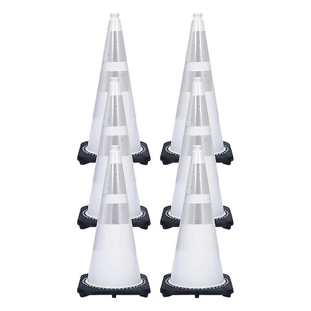 Mr. Chain Traffic Cone, White, 28 in H, PVC 93271-6