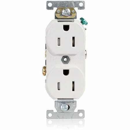 Leviton Commercial Grade Tamper-Resistant Duplex Receptacle, 15 Amp, 125 Volt TBR15-W