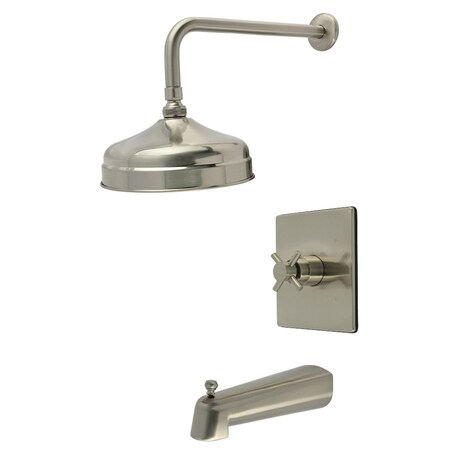 Kingston Brass Single-Handle Pressure Balanced Tub and Shower Faucet, Brushed Nickel KB6348DX