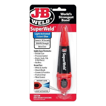 J-B Weld InstantAdhesive, Clear, 0.17floz, Tube 33301