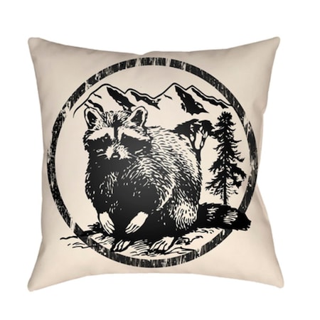 Artistic Weavers Lodge Cabin Raccoon Ridge Poly Filled Pillow - Black & Beige - 26 x 26 in. LGCB2009-2626