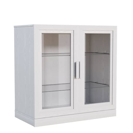 Homeroots 31in White Wood Accent Cabinet With Two Doors 691105