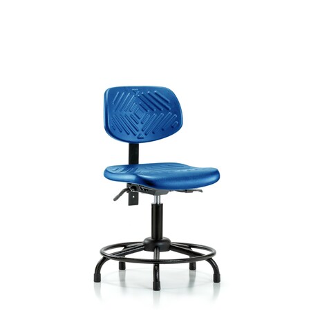 Blue Ridge Ergonomics Poly Chair Round Tube Base, Desk, Glides, Blue BR-PDHCH-RT-T0-A0-RG-BLU