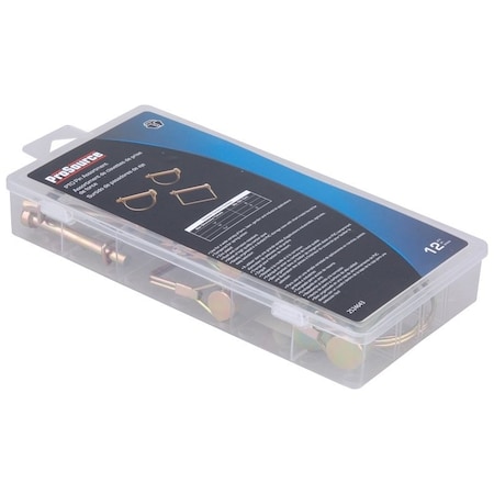 Prosource PTO Pin Assortment, Steel, Zinc, 12-Piece 61216