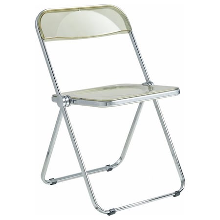 Leisuremod Lawrence Acrylic Folding Chair with Metal Frame, Amber LF19A