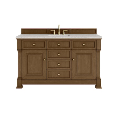 James Martin Vanities Brookfield 60 in. Single Vanity, Honey Oak w/3 CM Eternal Jasmine Pearl Silestone Top 547-V60S-HNO-3EJP