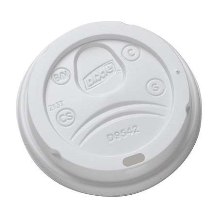 Dixie Lid for 12 to 20 oz. Hot Cup, Dome, Sip Through, White, Pk1000 D9542