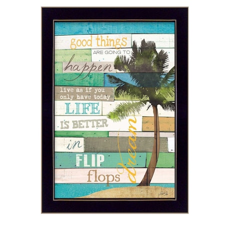 Homeroots Good Things 1 Black Framed Print Wall Art 405173