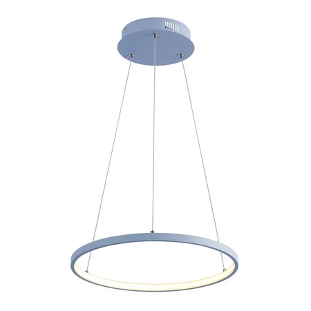 Jonathan Y Brice 15.75" Modern Contemporary Metal Round Dimmable Integrated LED Pendant, Blue JYL7202D