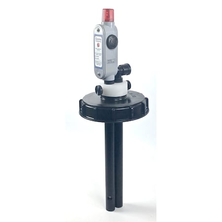 Gizmo Engineering IBC High Level Alarm 3/4 in Black Polypropylene pipe, Lithium Battery, Has liquid feed pipe IHP-PF