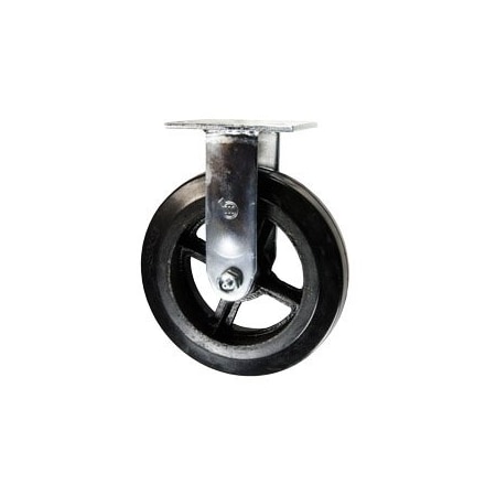 Service Caster 8 Inch Rubber on Steel Wheel Rigid Caster with Roller Bearing SCC-30R820-RSR