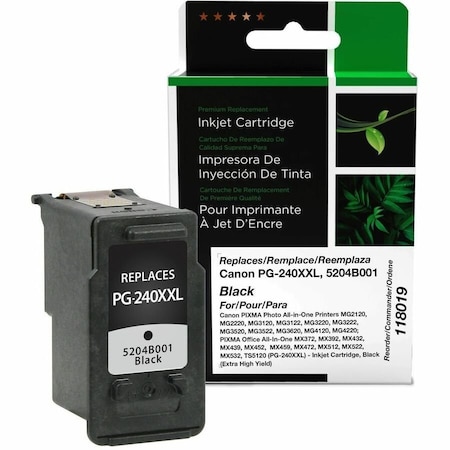 Clover Imaging Group 118019 Extra High Yield Black Ink Cartridge for Canon 5204B001 PG-240XXL; 600 Yield 118019