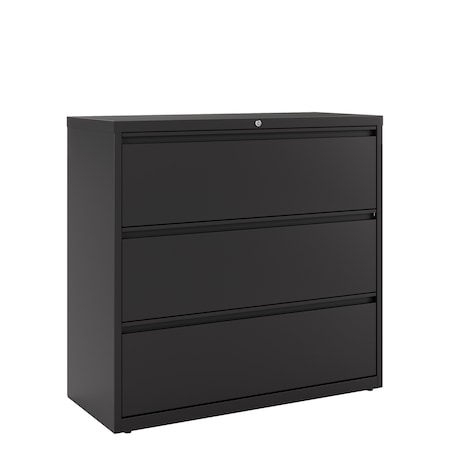 Hirsh 42" W 3 Drawer Lateral File Cabinet, Black, A4/Legal/Letter 17644