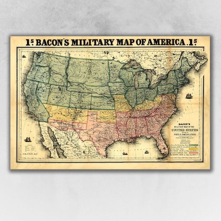 Homeroots Vintage 1862 Civil War Map Unframed Print Wall Art 391976