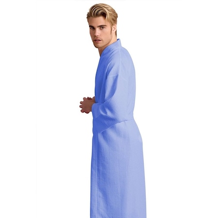 Towelsoft Unisex Men's Waffle Weave Stone Light Blue Bathrobe One Size RM-MEN-WFL-LGTBLU-OS
