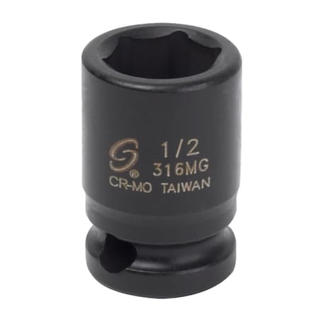 Sunex 3/8 in Drive 1/2 in Magnetic Impact Socket 316MG