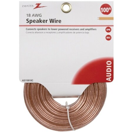 Zenith Speaker Wire, 18 AWG Wire, PVC Sheath, Clear Sheath AS110018C