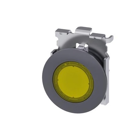 Siemens Indicator lights, 30 mm, round, Metal, matte, yellow, front ring 3SU1061-0JD30-0AA0-ZY10