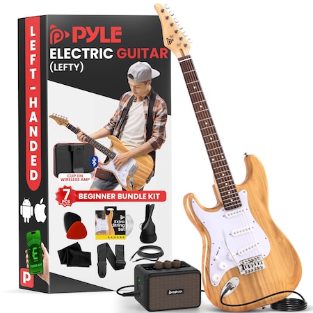 Pyle Left Handed Electric Guitar and Amp Kit PEGKT400NTLFT