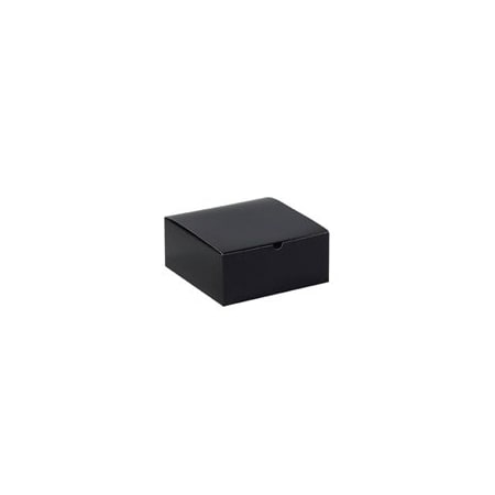 Bubblefast 100-8 x 8 x 3 1/2'' Black Gloss Gift Boxes, 100PK BFGB883BK