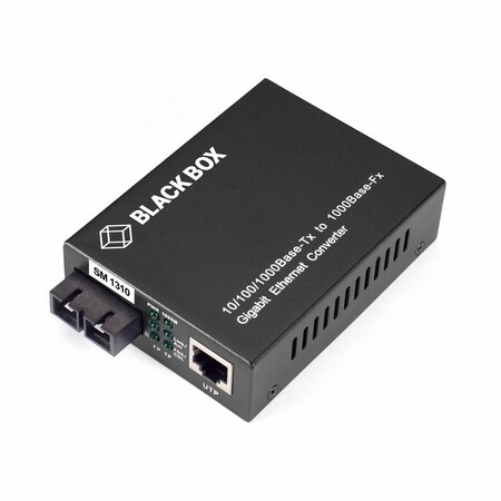 Black Box Black Box Media Converter, Ethernet to Singlemode Fiber SC, 10/100/1000 Mbps LGC212A-R2