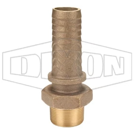 Dixon Boss Hose Stem, 1-1/2 in, MNPT x Hose Shank, Brass, Domestic BMS21