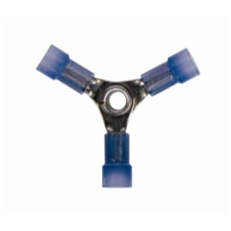 The Best Connection 16-14 in. 3 -Way Y Blue Nylon Connector, 4PK JTT2176H