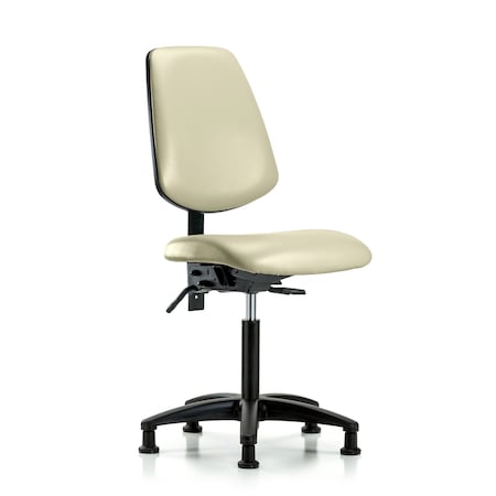 Blue Ridge Ergonomics Medium Bench Chair No Arms, 22" to 29" Height, Vinyl, Adobe White BR-VMBCH-MB-RG-T1-A0-NF-RG-8501