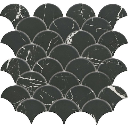 Emser Tile Elegan Series Porcelain Mosaic Tile, 12 in L Tile, 11 in W Tile, Pressed Edge, Nero, 20PK W95ELEGNE1112MSLM