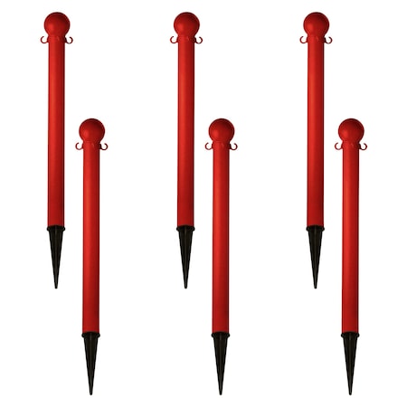 Mr. Chain 3" Red Ground Pole (6-Pack) 95505-6