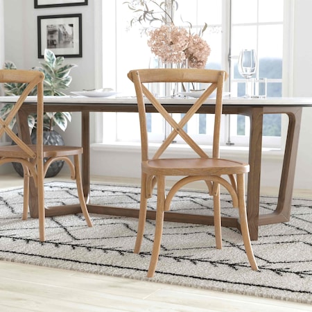 Flash Furniture Advantage Medium With White Grain X-Back Chair X-BACK-MEDWHT