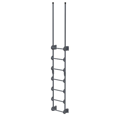 Vestil Steel Walk Through Dock Ladder 7 Step 300 Lb. Capacity Gray Semi Gloss DKL-7-GYSG