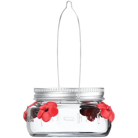 Natures Way 6 Oz. Glass Mason Jar Hummingbird Feeder MJF1