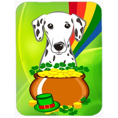 Carolines Treasures Dalmatian St. Patricks Day Glass Cutting Board- Large BB1954LCB