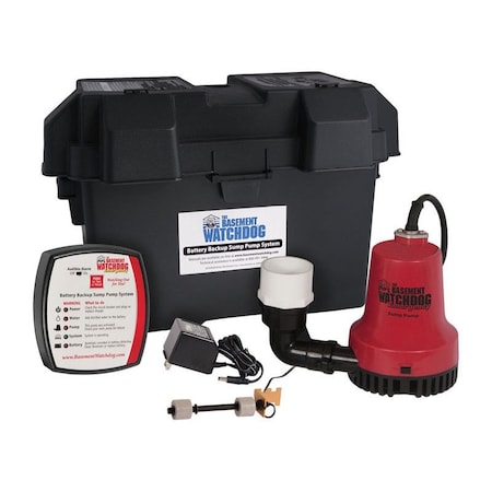 Basement Watchdog The 1/4 HP 2,000 gph Thermoplastic Dual Reed Switch Battery Backup Sump Pump BWE-WD