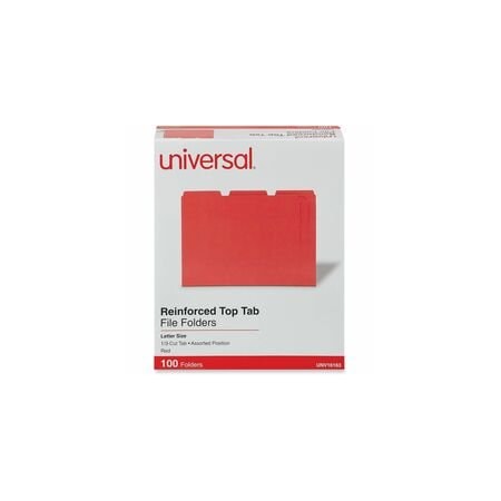 Universal File Folders, Red, 100PK UNV16163