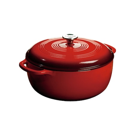 Lodge 7.5 Quart Red Enameled Cast Iron Dutch Oven EC7D43