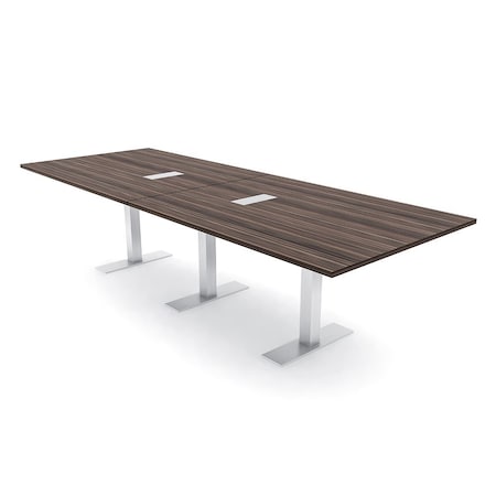 Skutchi Designs 12ft Conference Table W/ Power Unit | 12 Person Modular Rectangular Meeting Table | Harmony Series HAR-REC-48x144-T-H3041-ESIL