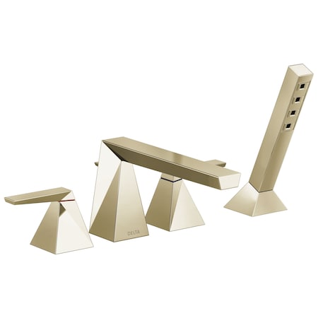 Delta Trillian Two-Handle Roman Tub Trim with Hand Shower T4743-PN-PR