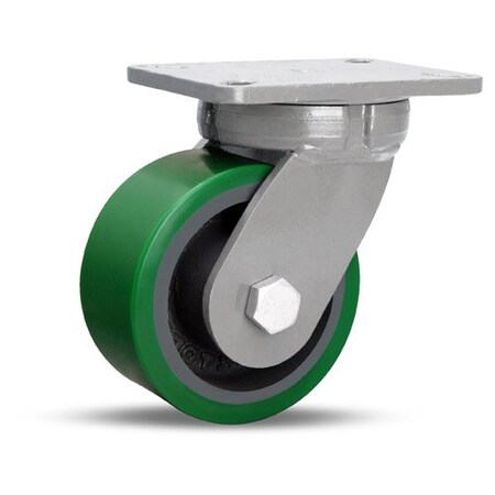 Hamilton Super Endurance Swivel Caster, 6" x 3" Duralast Polyurethane (95A) on Cast Iron Wheel S-SEC-63DT