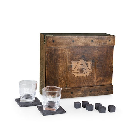 Picnic Time Family Of Brands NCAA Auburn Tigers Whiskey Box Gift Set 605-10-509-043-0