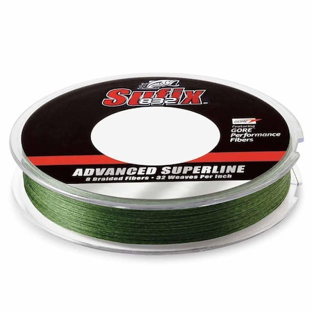 Sufix 30 lbs 300 Yards 832 Low-Vis Green Braid Line 660-130G
